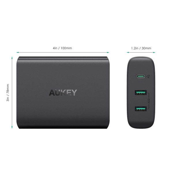 AUKEY USB C Charger with 60W Power Delivery 3.0 & Dual Port USB Charger - PA-Y12 - Image 2