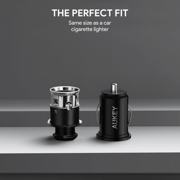 AUKEY Car Charger, Flush Fit Dual Port 24W/4.8A Output - CC-S1 - Image 2