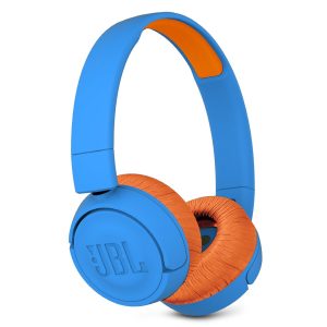 JBL Kids On-Ear Wireless Headphones Safe Sound Technology (Blue/Orange) - JR300BT