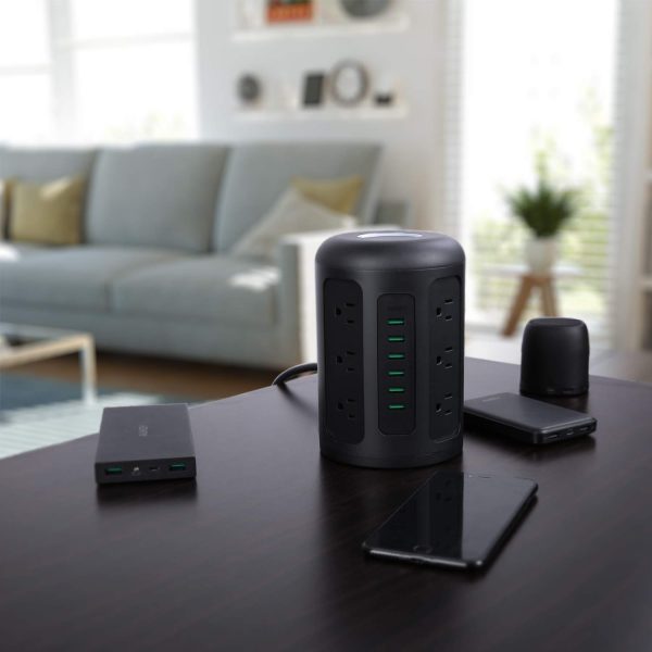 61wKfXw-CJL._SL1500_ AUKEY Power Strip Surge Protector, 6 USB Ports and 12 AC Outlets with 5 Foot Heavy Duty Extension Cord - PA-S14 - Image 6