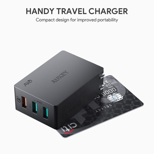 AUKEY 3-Port USB Wall Charger 43.5W with Quick Charge 3.0 & Foldable Plug - PA-T14 - Image 9