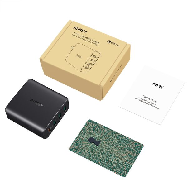 AUKEY Quick Charge 3.0 USB Wall Charger 4 Ports 42W Travel Charger -  PA-T18 - Image 8