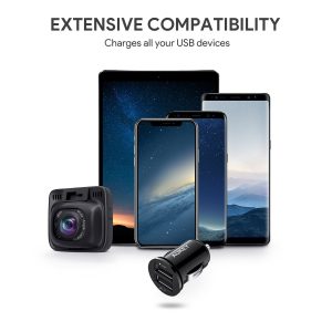 AUKEY Car Charger, Flush Fit Dual Port 24W/4.8A Output - CC-S1 - Image 6