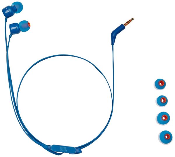 JBL Tune 110 Pure Bass in-Ear Headphones - Blue - Image 4