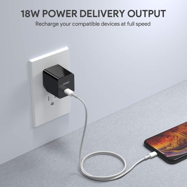 AUKEY USB C Charger with 18W Power Delivery 3.0, Ultra-Compact USB C Wall Charger - PA-Y18 - Image 6