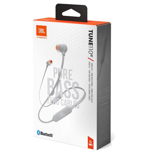 JBL Tune 110BT in-Ear Wireless Headphones - Gray - T110BTGRY - Image 5