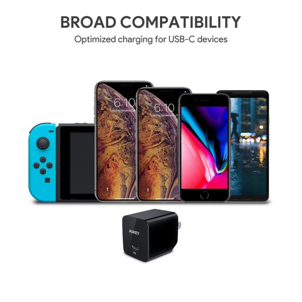 AUKEY USB C Charger with 18W Power Delivery 3.0, Ultra-Compact USB C Wall Charger - PA-Y18 - Image 7
