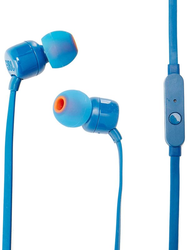 JBL Tune 110 Pure Bass in-Ear Headphones - Blue - Image 2