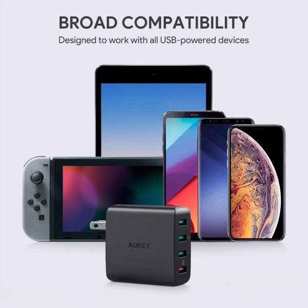 AUKEY Quick Charge 3.0 USB Wall Charger 4 Ports 42W Travel Charger -  PA-T18 - Image 4