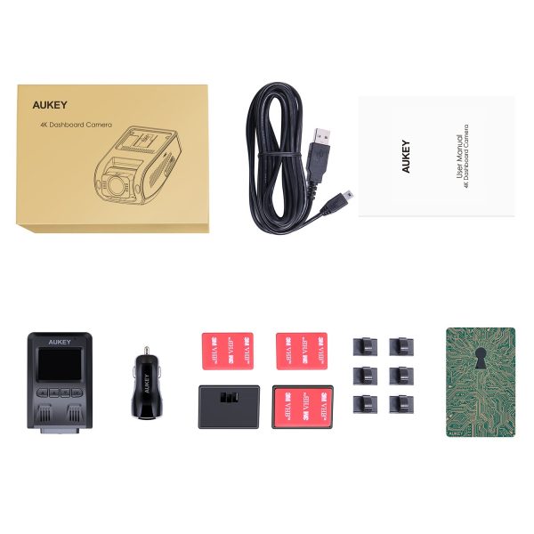 AUKEY 4K Dash Cam with 6-Lane Wide-Angle Lens Dashboard Camera Recorder with HDR, Loop Recording, G-Sensor, and Additional 2-Port USB Car Charger - DR02J - Image 3