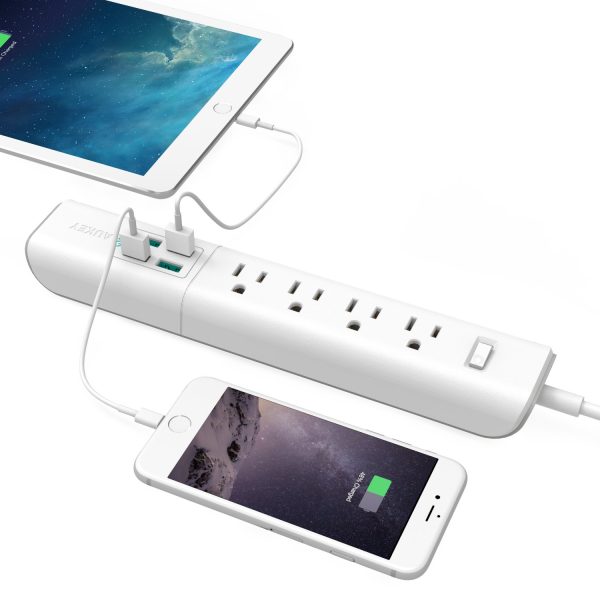 AUKEY Power Strip with 4 USB Ports and 4 Outlets & 5ft Power Cord - PA-S8 - Image 6