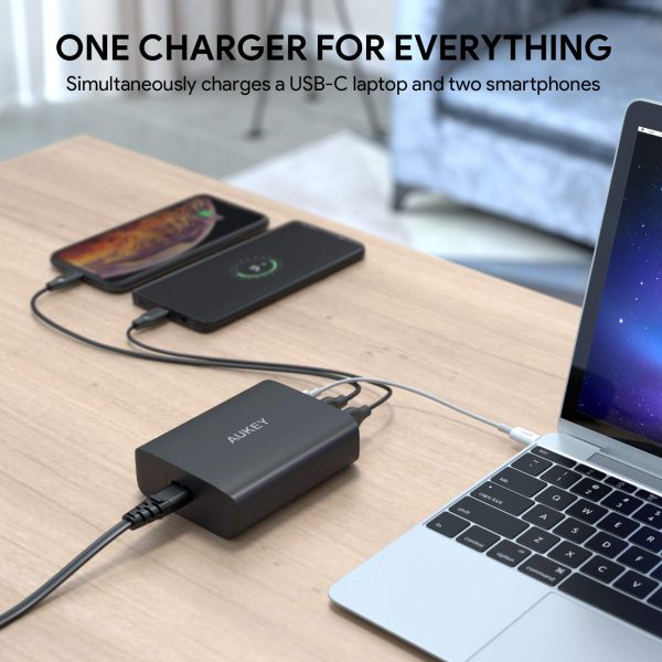 AUKEY USB C Charger, 74.5W 3-Port Wall Charger with 46W Power Delivery 3.0 & Quick Charge 3.0 - PA-Y13 - Image 3