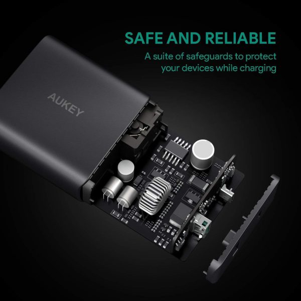AUKEY USB C Charger with 56.5W Wall Charger, One 46W Power Delivery 3.0 & 5V / 2.1A Ports USB Wall Charger - PA-Y10 - Image 4