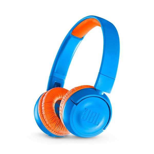 JBL Kids On-Ear Wireless Headphones Safe Sound Technology (Blue/Orange) - JR300BT - Image 4