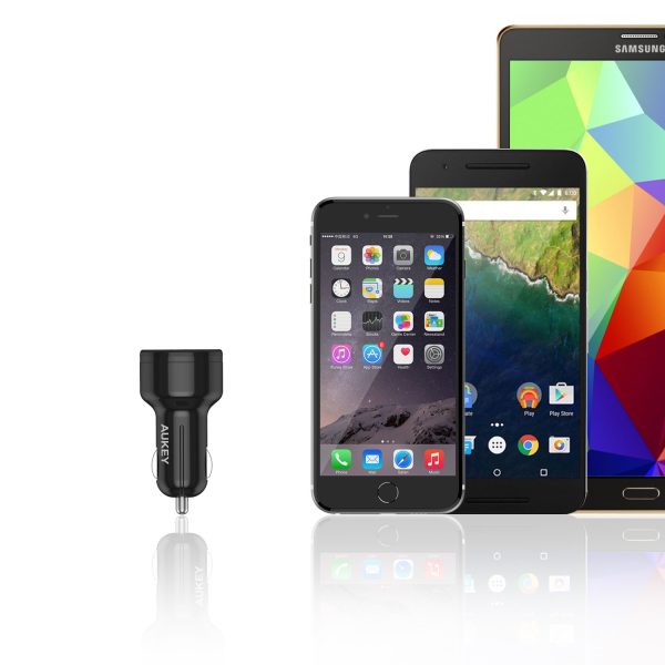 AUKEY Car Charger with Quick Charge 3.0 & 2 USB Ports - CC-T11 - Image 5