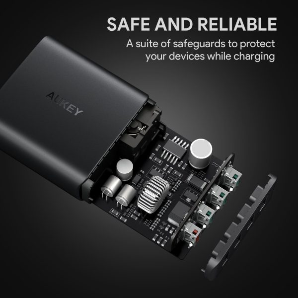AUKEY Quick Charge 3.0 USB Wall Charger 4 Ports 42W Travel Charger -  PA-T18 - Image 5