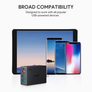 AUKEY 3-Port USB Wall Charger 43.5W with Quick Charge 3.0 & Foldable Plug - PA-T14 - Image 4