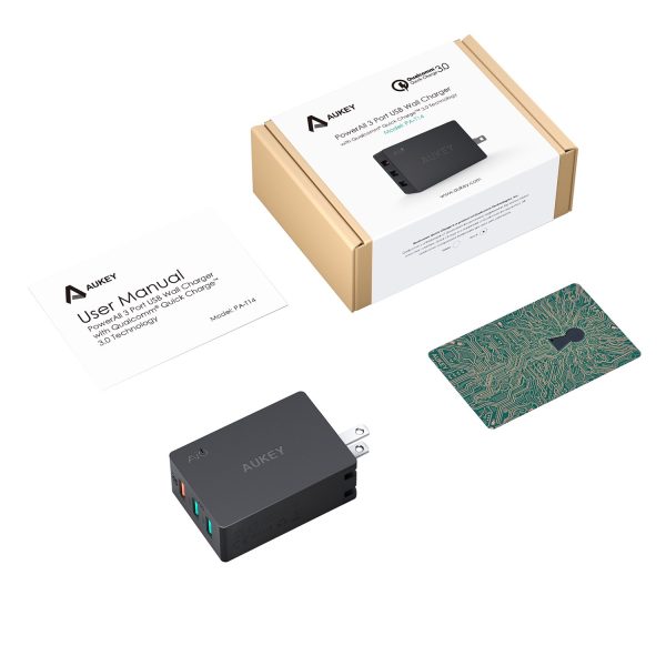 AUKEY 3-Port USB Wall Charger 43.5W with Quick Charge 3.0 & Foldable Plug - PA-T14 - Image 5