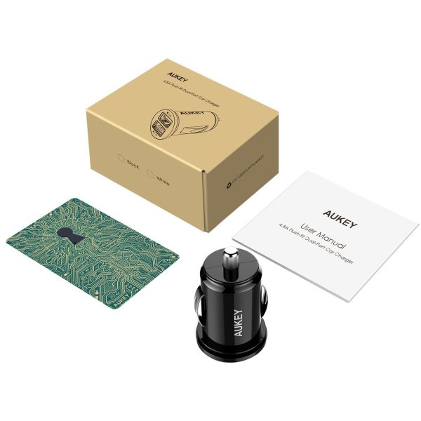 AUKEY Car Charger, Flush Fit Dual Port 24W/4.8A Output - CC-S1 - Image 5