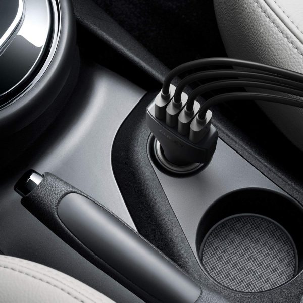 Aukey Car Charger with Quick Charge 3.0 Port & 3 USB Port - Black -  CC-T9 - Image 7