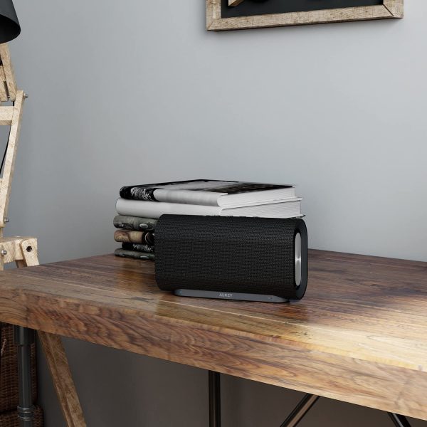 AUKEY Eclipse Wireless Speaker 20 W with 12 Hours Playtime, Enhanced Bass with Dual Passive Radiators/Subwoofers and Woven Fabric Surface for Echo Dot - SK-M30 - Image 3