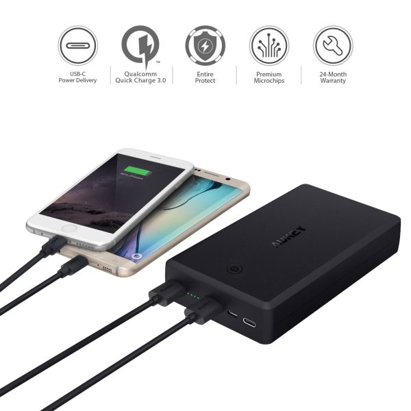 Aukey V2 30000mAh Qualcomm Quick Charge 3.0 Power Bank USB C Power Delivery PD 2.0 - PB-Y7 - Image 4