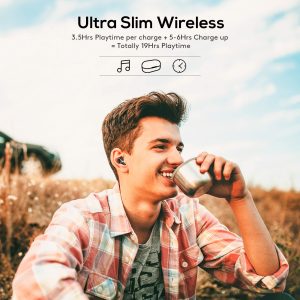 MPOW T6 True Wireless Earbuds Upgraded Version with 3D Hifi Sound, CVC 8.0 Noise Cancellation 19 Hour Battery - Image 7