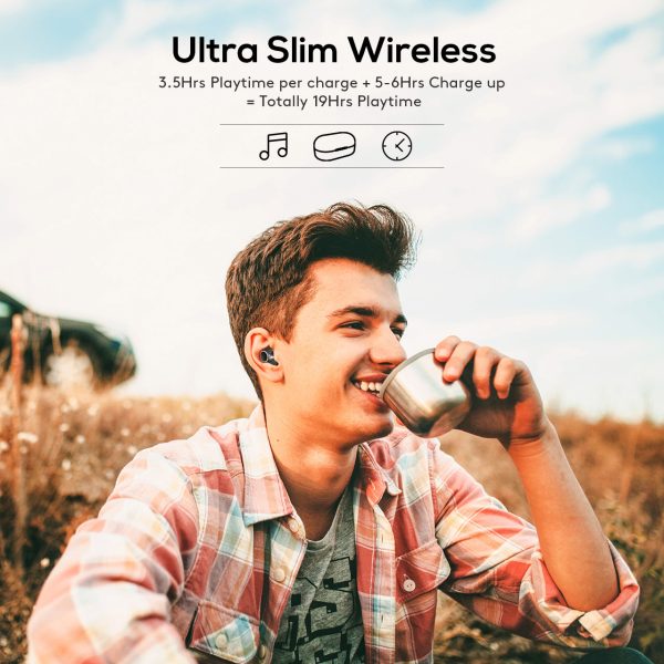 MPOW T6 True Wireless Earbuds Upgraded Version with 3D Hifi Sound, CVC 8.0 Noise Cancellation 19 Hour Battery - Image 7