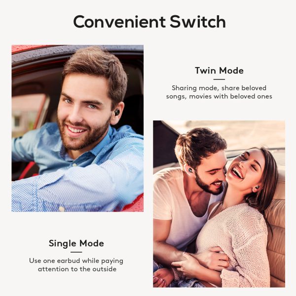 MPOW T6 True Wireless Earbuds Upgraded Version with 3D Hifi Sound, CVC 8.0 Noise Cancellation 19 Hour Battery - Image 2