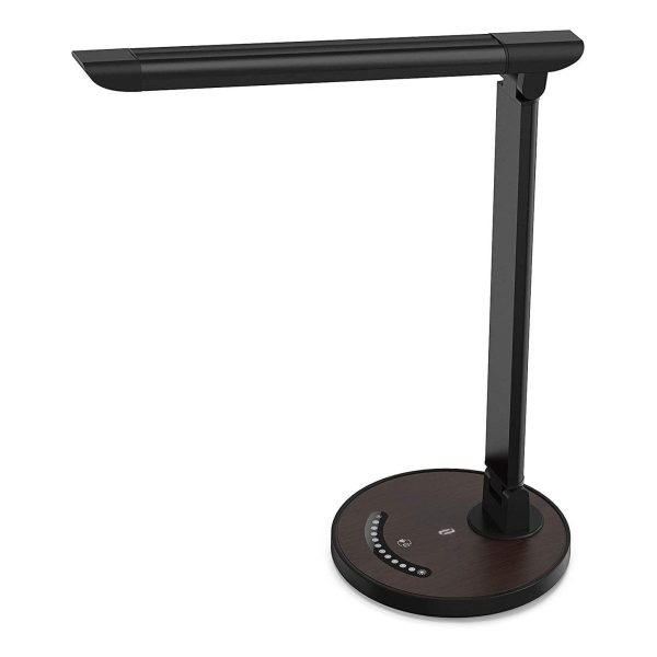 LED Desk Lamp Dimmable Table Lamp with USB Charging Output - Black