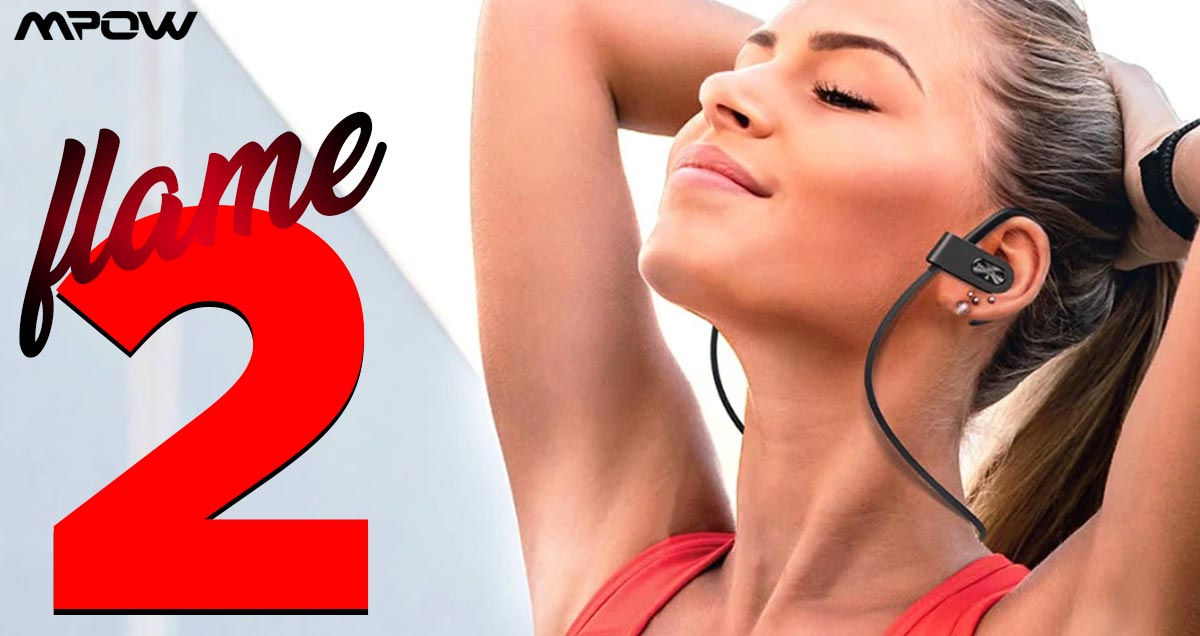 Flame 2 Bluetooth Earphones Sports Water Resistant by MPOW - Red