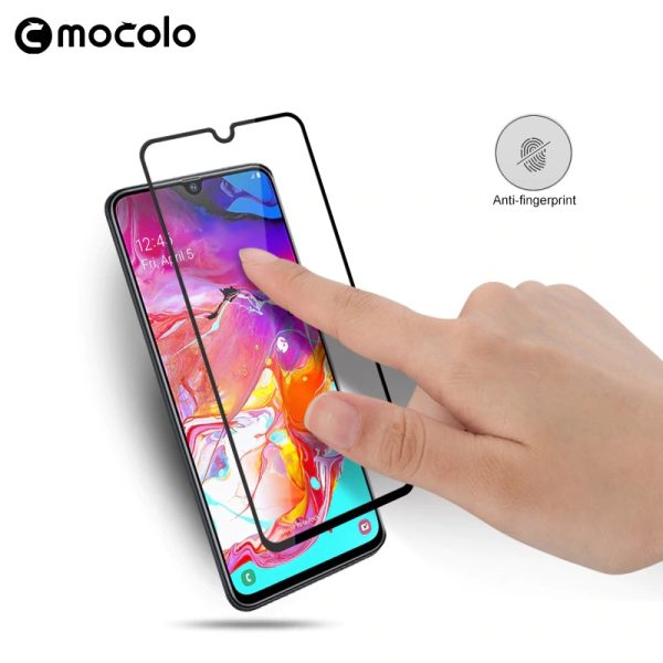 Galaxy A70 3D Glass Protector Full Glue Edge to Edge Tempered - Black - Image 3