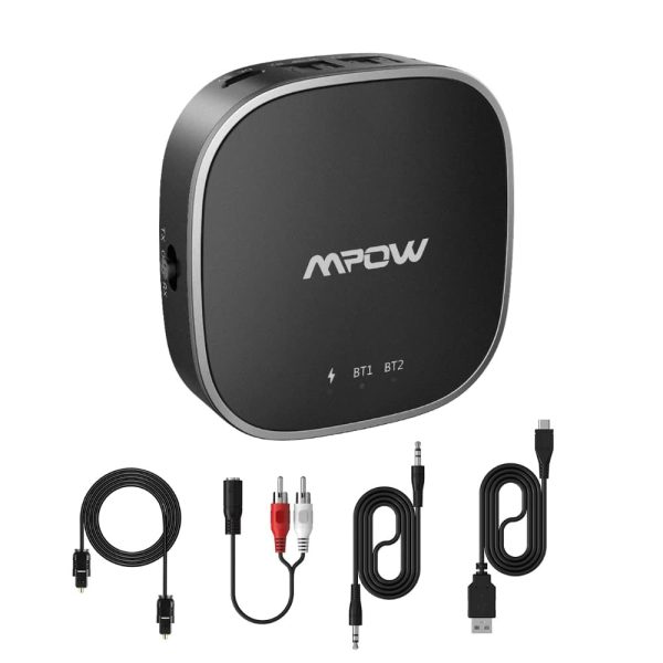 Streambot Pro Wireless Bluetooth Receiver & Transmitter with APTX/APTX-HD/APTX-LL RCA Digital Optical Toslink by MPOW - MPBH258AB - Image 3