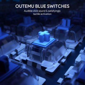 AUKEY Mechanical Keyboard Blue Switch, 104-Key RGB Backlit Gaming Keyboard with Customizable Lighting Effects, Aluminium USB Wired Keyboard - KM-G3 - Image 5
