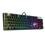 AUKEY Mechanical Keyboard Blue Switch, 104-Key RGB Backlit Gaming Keyboard with Customizable Lighting Effects, Aluminium USB Wired Keyboard - KM-G3