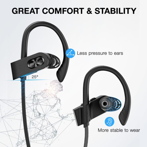 mpbh313ab_paus_b2_v0_m5Y7i Flame 2 Bluetooth Earphones Sports Water Resistant MPOW - Black - Image 3