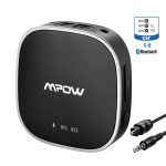 Streambot Pro Wireless Bluetooth Receiver & Transmitter with APTX/APTX-HD/APTX-LL RCA Digital Optical Toslink by MPOW - MPBH258AB