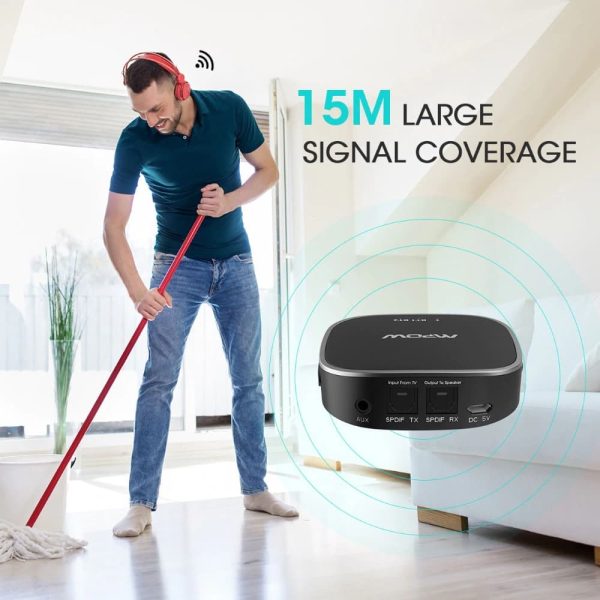 Streambot Pro Wireless Bluetooth Receiver & Transmitter with APTX/APTX-HD/APTX-LL RCA Digital Optical Toslink by MPOW - MPBH258AB - Image 7