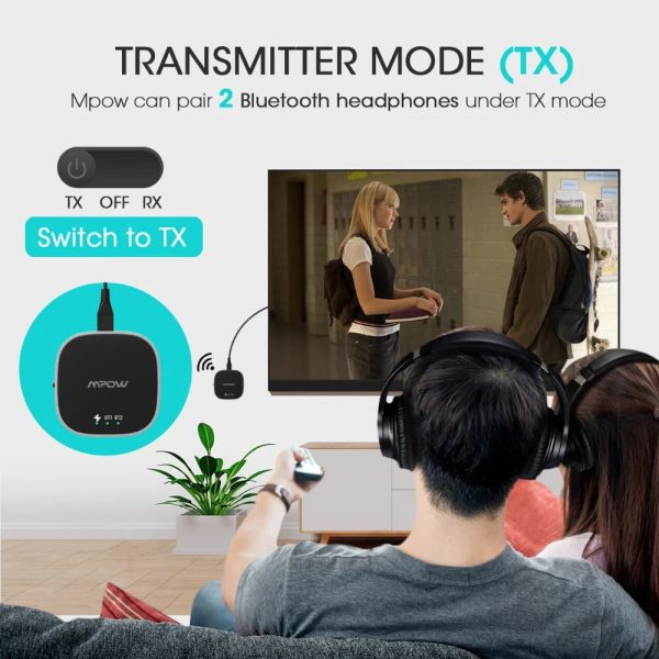 Streambot Pro Wireless Bluetooth Receiver & Transmitter with APTX/APTX-HD/APTX-LL RCA Digital Optical Toslink by MPOW - MPBH258AB - Image 8