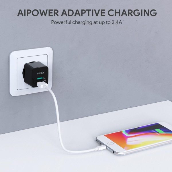 Aukey Mini Dual Port Wall Charger - PA-U32 - Image 3