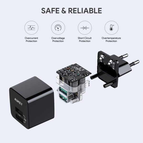 Aukey Mini Dual Port Wall Charger - PA-U32 - Image 5