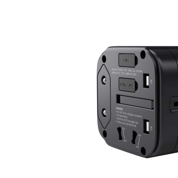 Aukey Universal Travel Adapter With USB-C and USB-A Ports - PA-TA01 - Black - Image 2