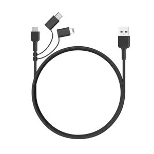 Aukey 3 In 1 MFI Lightning Cable With Micro USB & USB C Cable 120cm - CB-BAL5