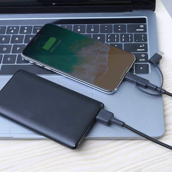 Aukey 3 In 1 MFI Lightning Cable With Micro USB & USB C Cable 120cm - CB-BAL5 - Image 2