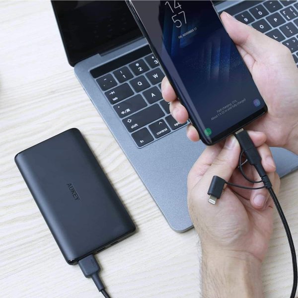 Aukey 3 In 1 MFI Lightning Cable With Micro USB & USB C Cable 120cm - CB-BAL5 - Image 3
