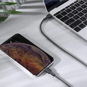 Aukey MFI Braided Nylon USB C To Lightning Cable 1m/ 3.3ft - CB-CL1 - Image 3