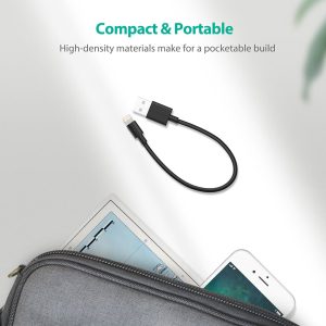 Premium Lightning Cable MFi Certified - 0.2 M - 0.65 Feet - Black - RP-CB029 by Ravpower - Image 3