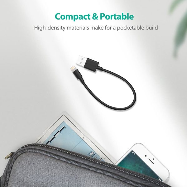 Premium Lightning Cable MFi Certified - 0.2 M - 0.65 Feet - Black - RP-CB029 by Ravpower - Image 3
