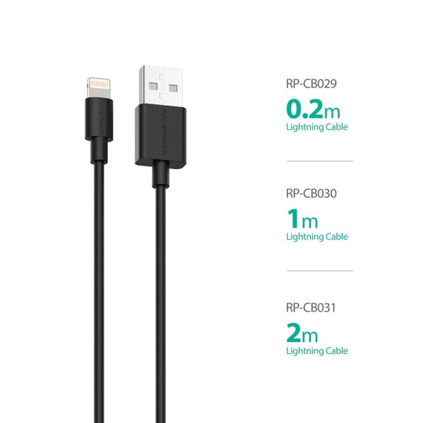 Premium Lightning Cable MFi Certified - 0.2 M - 0.65 Feet - Black - RP-CB029 by Ravpower - Image 8