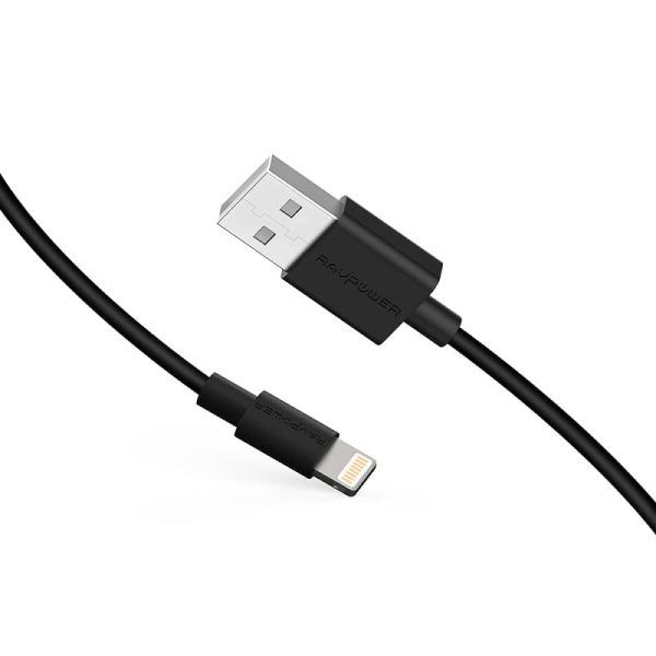 braided lightning cable ravpower black 0.2 meter